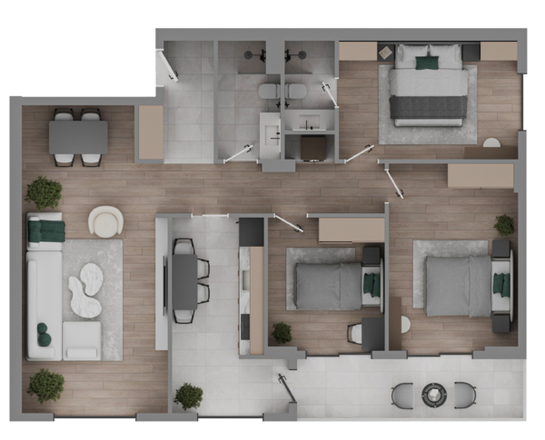 3+1 Daireler 3D